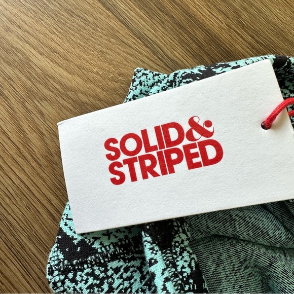 Solid & Striped Womens Biker Shorts XS Swim Bottoms Blue Snake Print Stretch 6”‎ - Picture 3 of 7